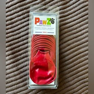 New unused small red Pawz waterproof dog slipper boots